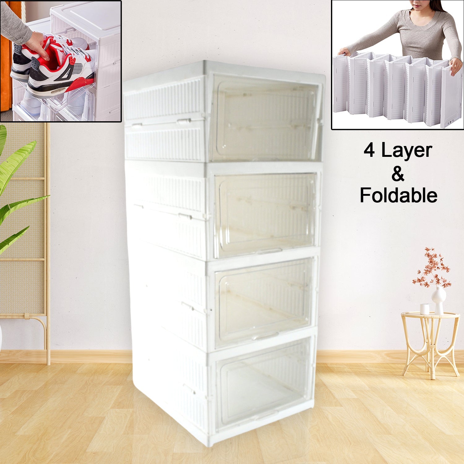 Stackable Multifunctional Storage, for Clothes Foldable Drawer Shelf Basket Utility Cart Rack Storage Organizer Cart for Kitchen, Pantry Closet, Bedroom, Bathroom, Laundry (2, 3, 4, 5, 6 / Layer 1 Pc) Stackable Multifunctional Storage, for Clothes Foldable Drawer Shelf Basket Utility Cart Rack Storage Organizer Cart for Kitchen, Pantry Closet, Bedroom, Bathroom, Laundry (2, 3, 4, 5, 6 / Layer 1 Pc)